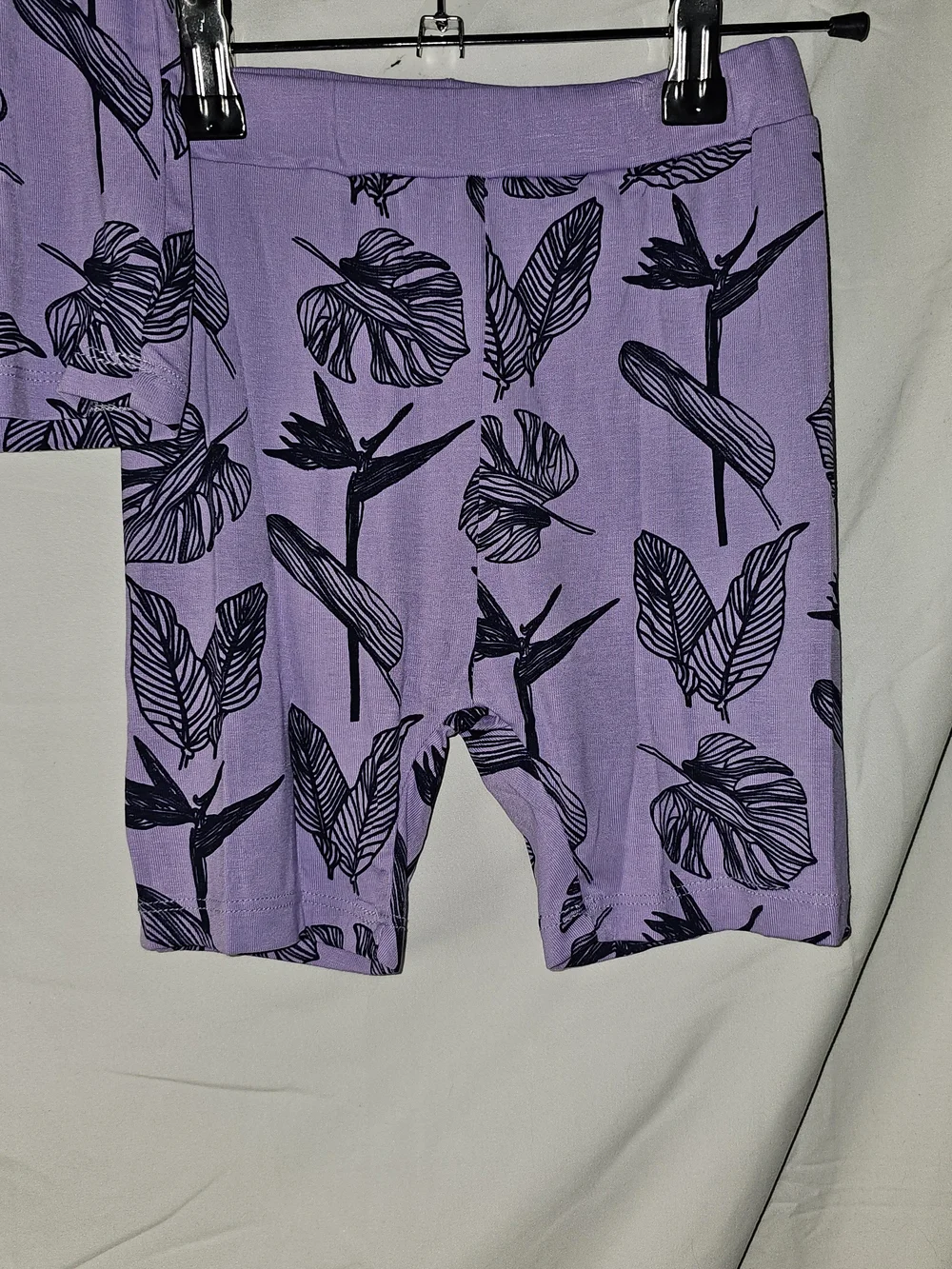 NWT Lilac Leaf-Print Kids Bamboo Pajama Set 4T 95% Bamboo